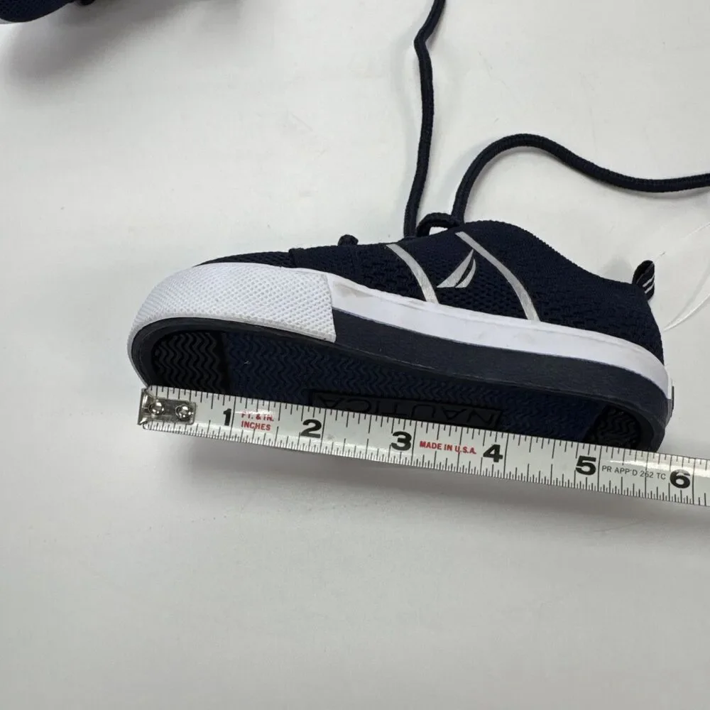Baby Toddler Boys Size 5 NAUTICA Navy Blue Lace Shoes Breathable Sailboat